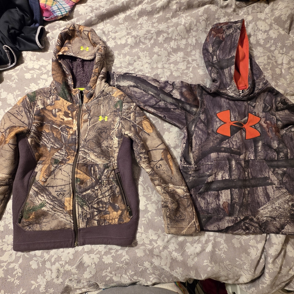 Under Armour Kids' Camo Hoodies - Brown and Orange